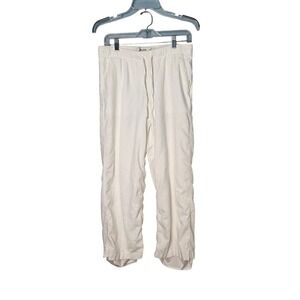 Hollister Adjustable-Rise Wide Leg Lonen Blend White Beachy Pants Womens Medium